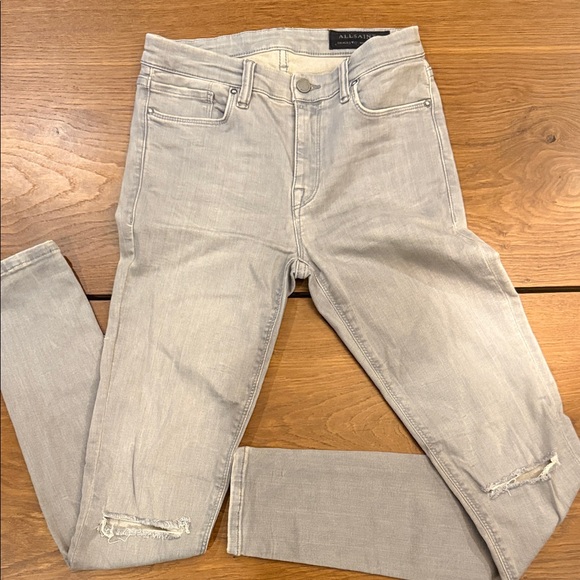 All Saints Light Gray High Rise Women Jeans - Picture 1 of 4